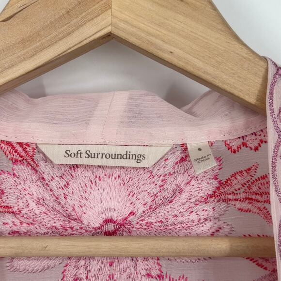 Soft Surroundings Palisade Topper Floral Embroidered Duster Cardigan Jacket - Picture 6 of 12